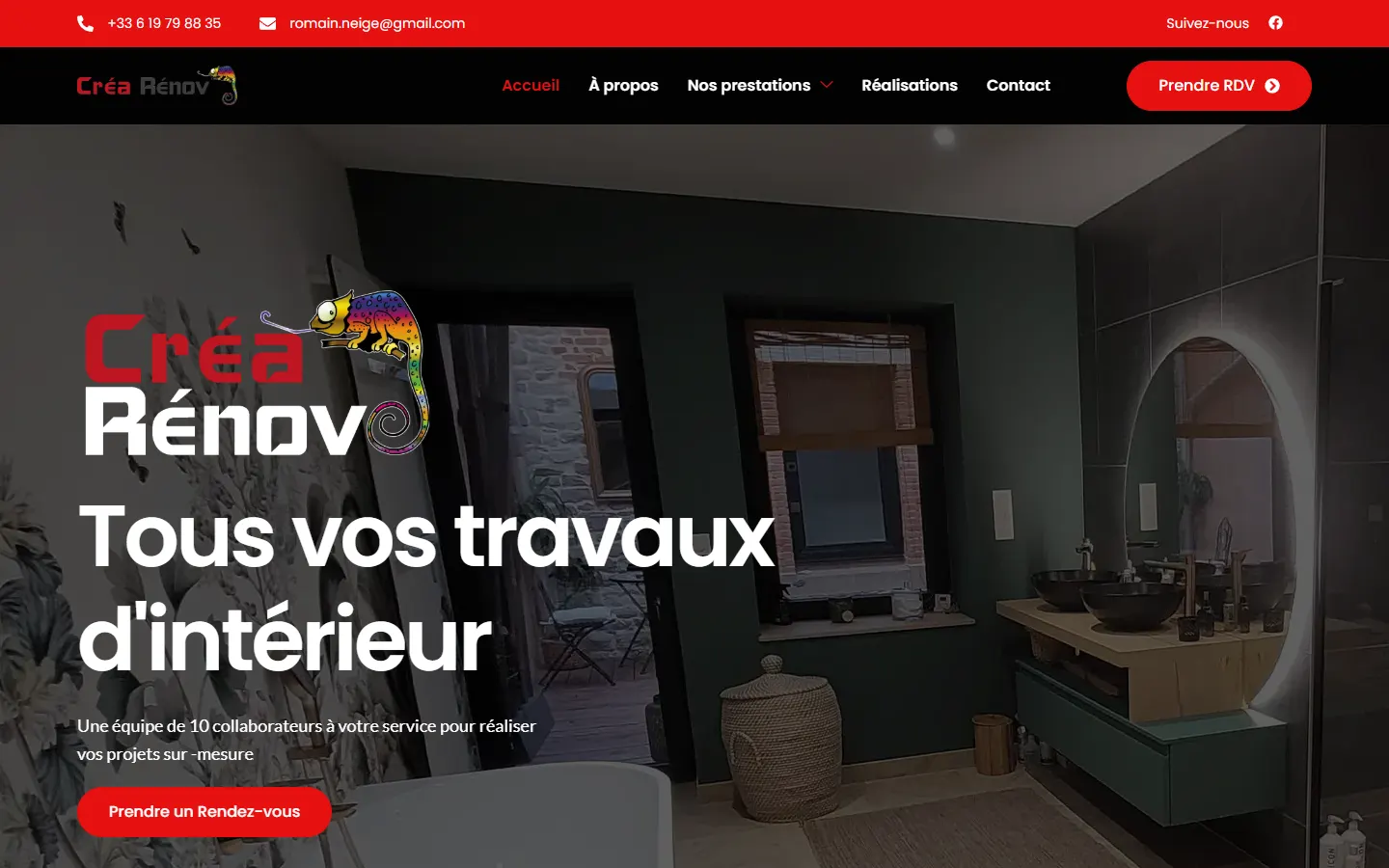 Site internet de Créa Rénov, rénovation intérieure à Baccarat