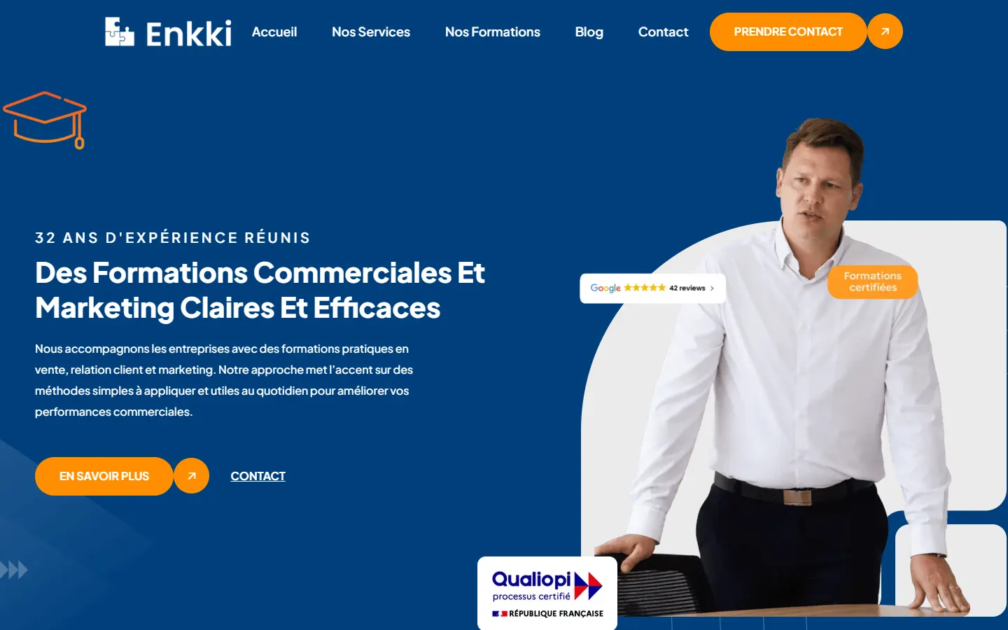 Site internet réalisé pour ENKKI, organisme de formation à Les Forges