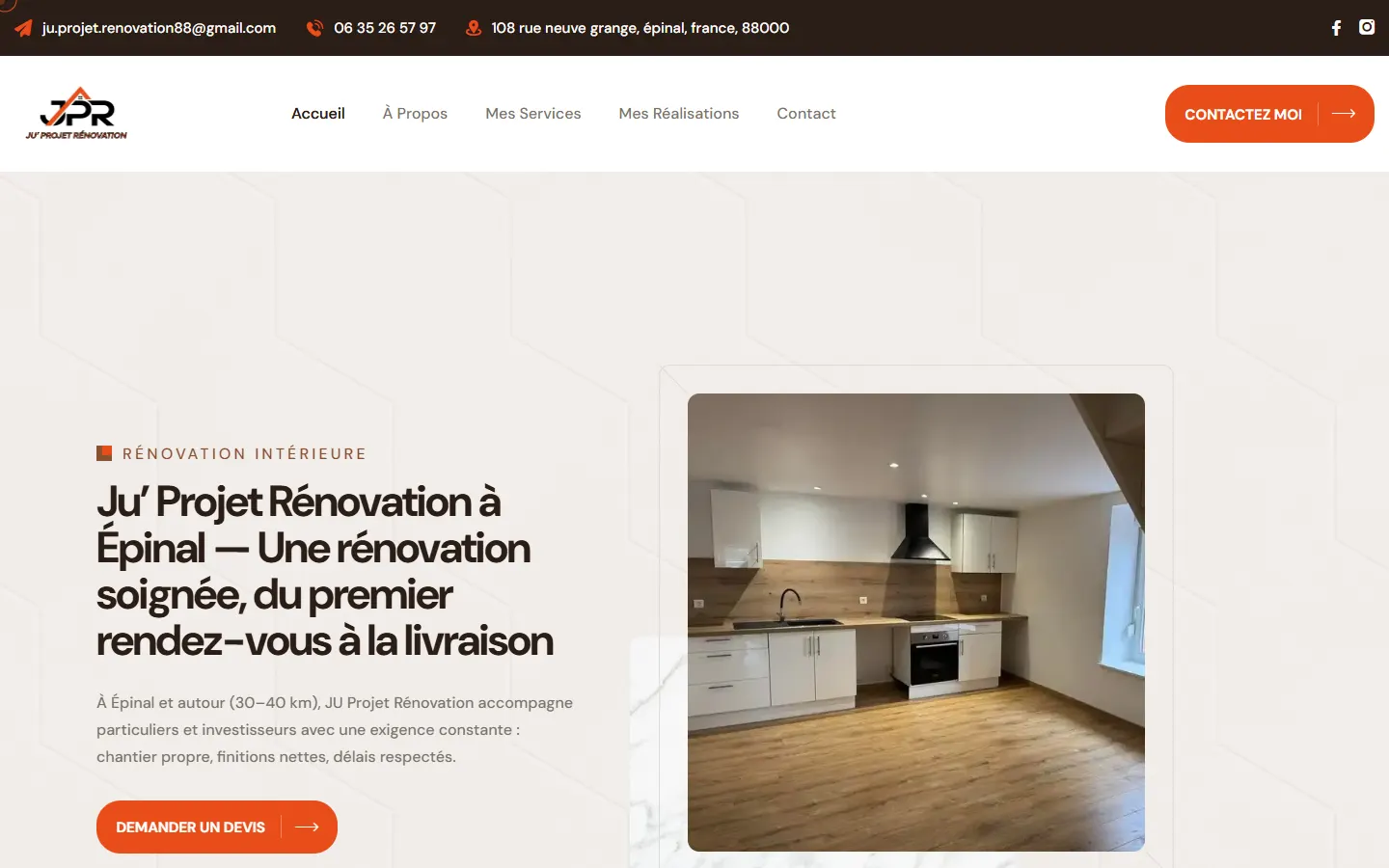 Site internet de Ju’ Projet Rénovation, rénovation intérieure à Épinal