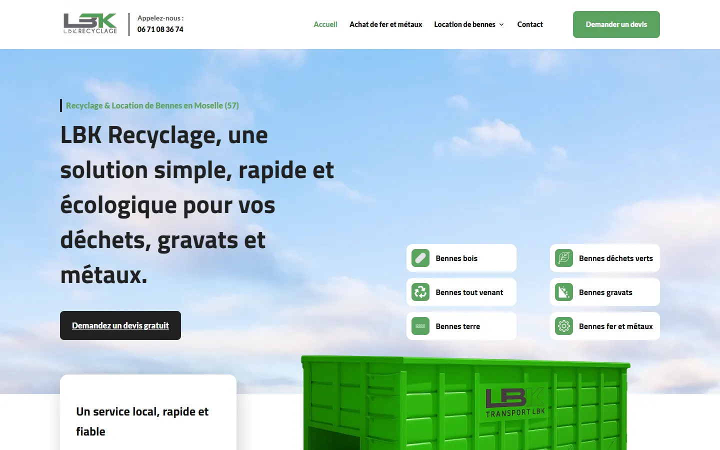 Site internet de LBK Recyclage, location de bennes et recyclage à Thionville