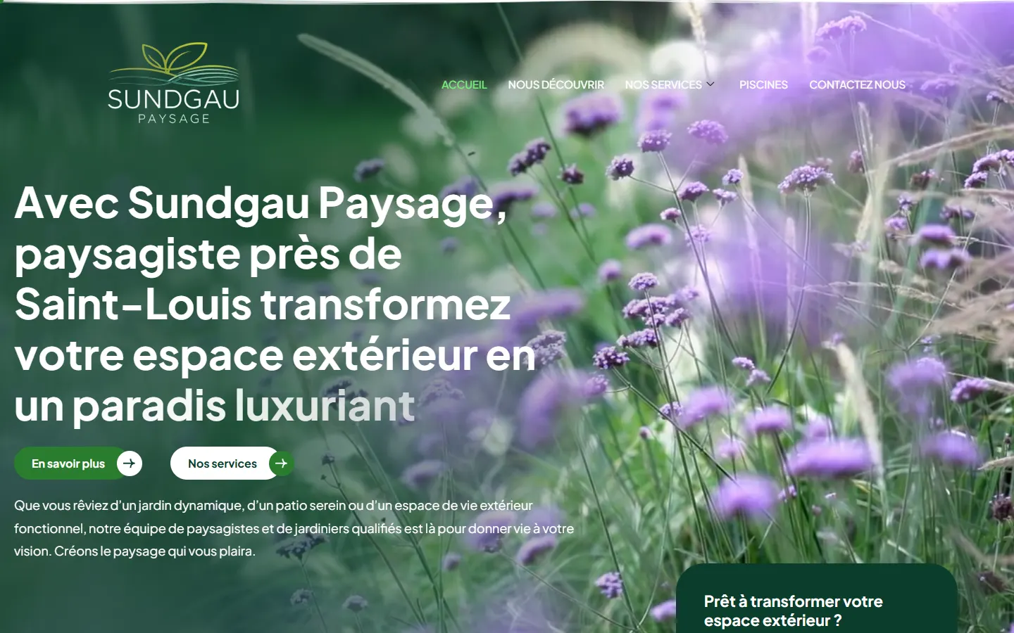 Site internet réalisé pour Sundgau Paysage, paysagiste